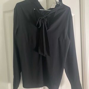 Express Black Tie Front Collar Blouse